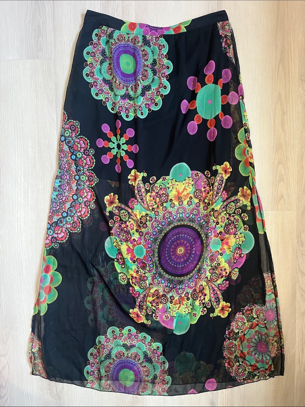 Desigual Flowy Chiffon Floral Maxi Skirt - Women's Size 40 - Picture 3 of 3